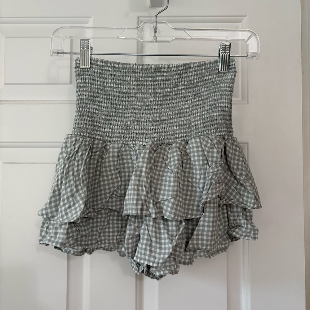 Gingham Ruffle Shorts